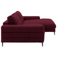 ECKSOFA  in Flachgewebe Rot  253/177 cm  - Rot/Schwarz, Design, Textil/Metall (253/177cm) - Dieter Knoll