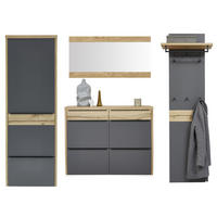 GARDEROBE 4-teilig  in 270/200/32 cm  - Eichefarben/Grau, Design, Holz/Holzwerkstoff (270/200/32cm) - Dieter Knoll