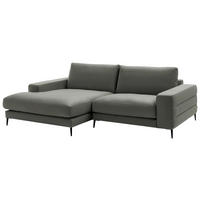 ECKSOFA Velours Grau  - Schwarz/Grau, Design, Textil/Metall (177/253cm) - Dieter Knoll