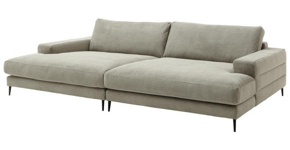 BIGSOFA Cord Graubraun  - Graubraun/Schwarz, Design, Textil/Metall (296/83/177cm) - Dieter Knoll
