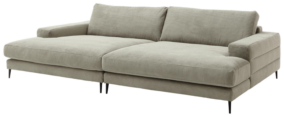 BIGSOFA in Cord Graubraun  - Graubraun/Schwarz, Design, Textil/Metall (296/83/177cm) - Dieter Knoll