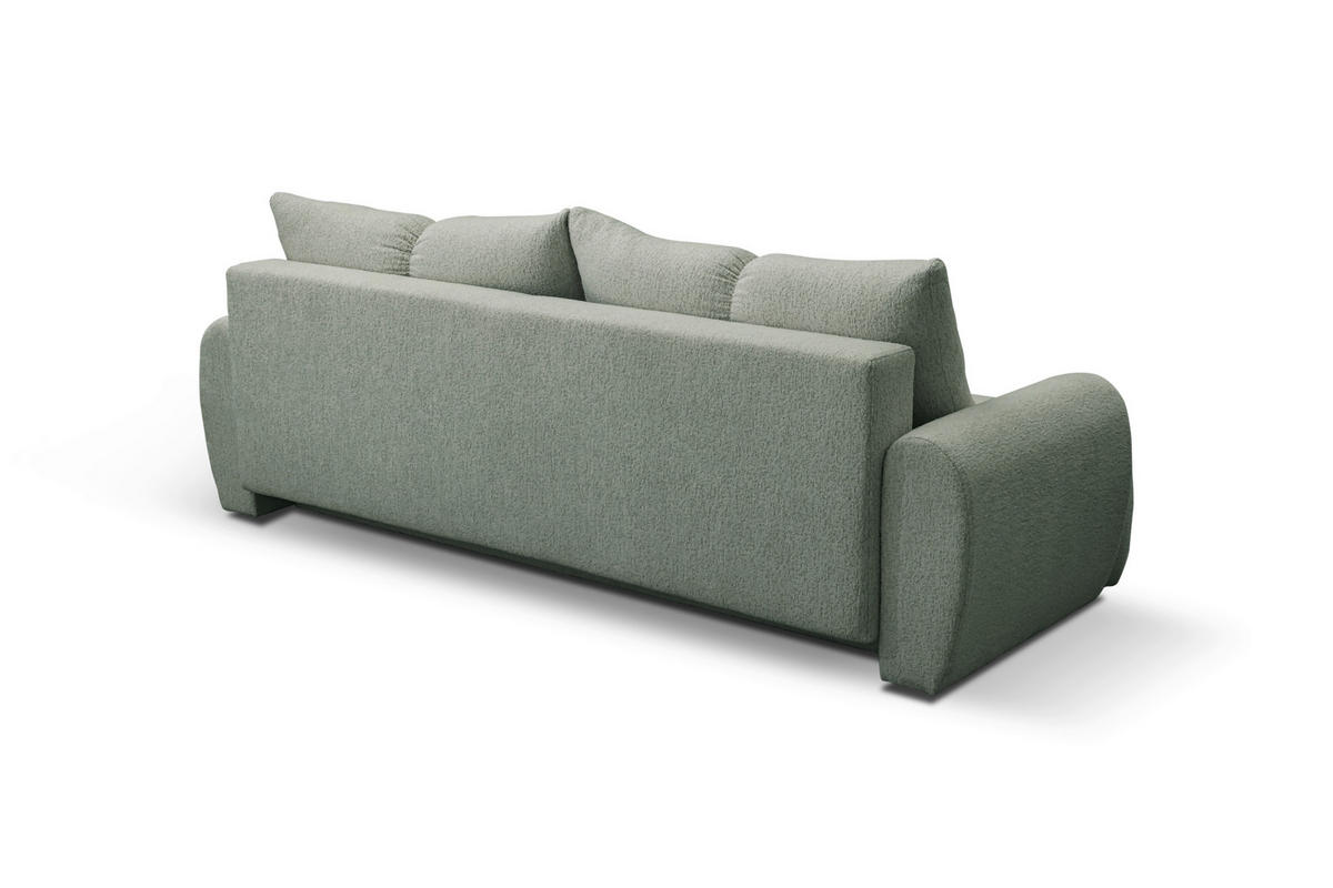 SCHLAFSOFA ALBA Struktur Olivgrün  inkl. Bettkasten, Schlaffunktion  - Schwarz/Olivgrün, Design, Holz/Textil (242/93/104cm) - MID.YOU