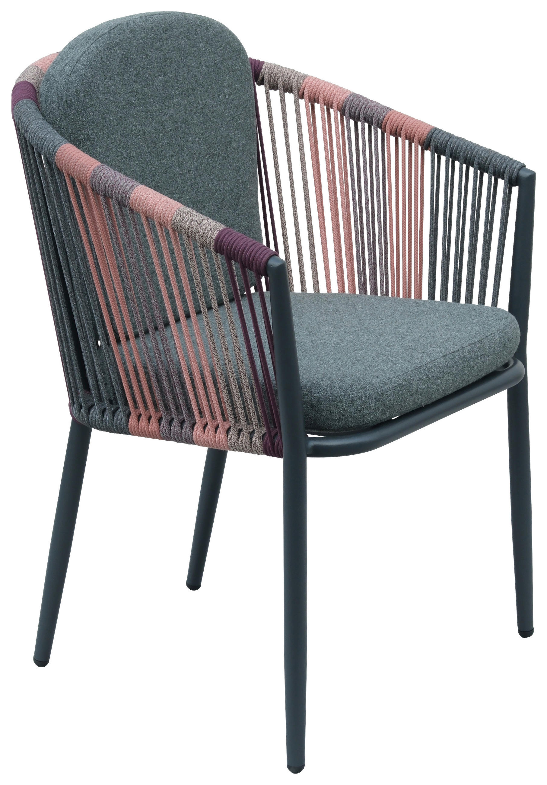 STAPELSESSEL in Metall, Textil Lila, Dunkelgrau  - Dunkelgrau/Lila, Design, Textil/Metall (58,5/79,5/61,5cm) - Amatio