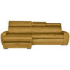 ECKSOFA in Velours Gelb  173/276 cm  - Chromfarben/Gelb, Design, Kunststoff/Textil (173/276cm) - Stylife