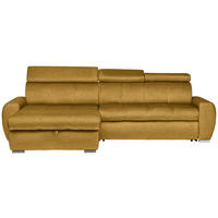ECKSOFA in Velours Gelb  173/276 cm  - Chromfarben/Gelb, Design, Kunststoff/Textil (173/276cm) - Stylife