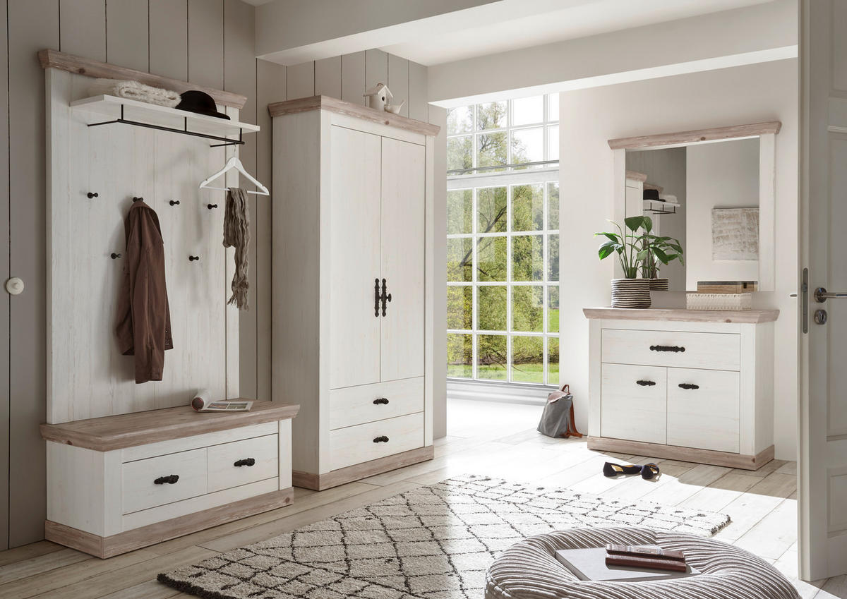 GARDEROBE 5-teilig  in 341/201/45 cm  - Hellbraun/Pinienfarben, Design, Holzwerkstoff (341/201/45cm) - MID.YOU