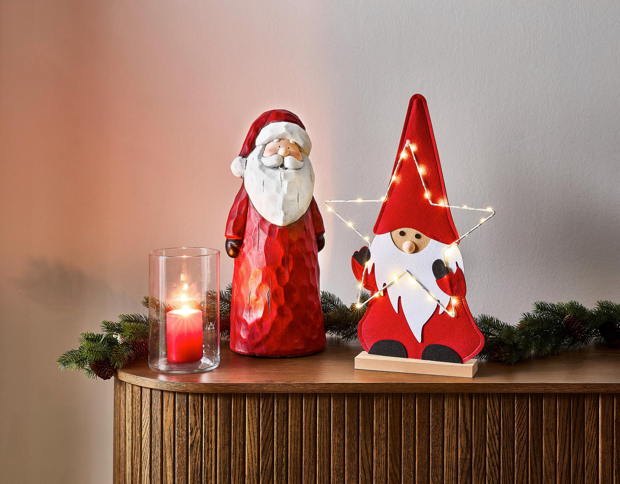 WEIHNACHTSMANN  - Rot, LIFESTYLE, Stein (20,5/48/18,5cm) - X-Mas