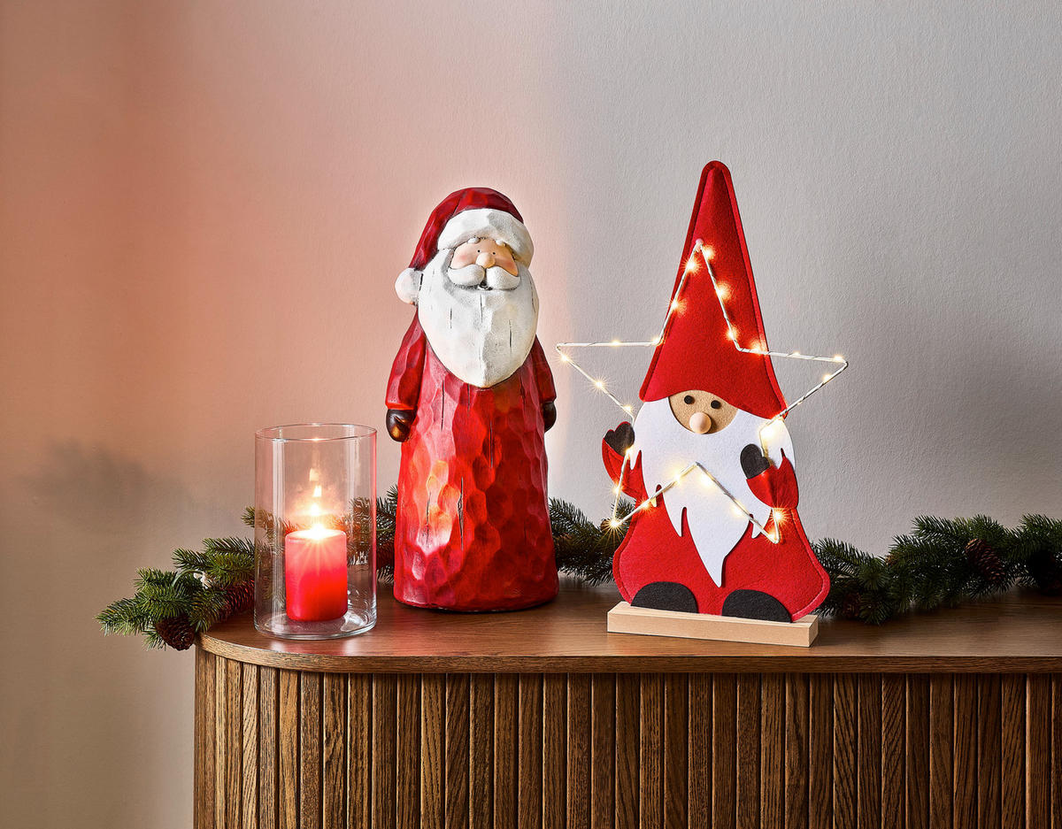 WEIHNACHTSMANN  - Rot, LIFESTYLE, Stein (20,5/48/18,5cm) - X-Mas