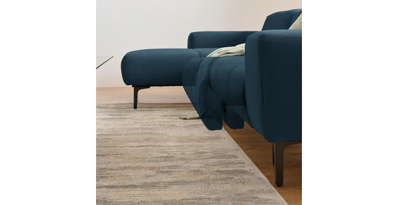 ECKSOFA  in Chenille Blau  167/311 cm  - Blau/Schwarz, Design, Textil/Metall (167/311cm) - Xora