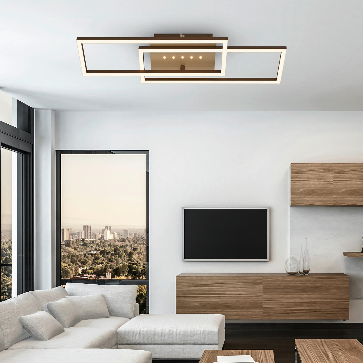 LED-TAKLAMPA 56/18/7,5 cm  - brun/guldfärgad, Basics, metall/plast (56/18/7,5cm)