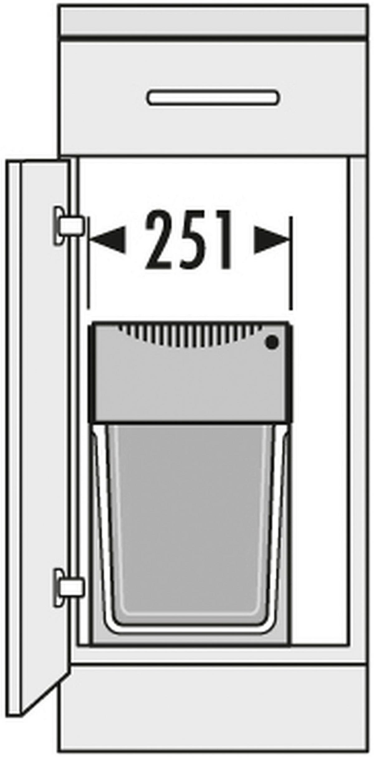 EINBAUABFALLSAMMLER Black Edition 2 x 15 L  - Schwarz, Basics, Kunststoff/Metall (25,1/48,2/40,0cm) - Hailo