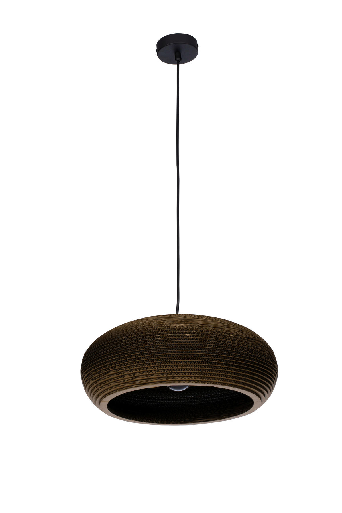 HÄNGELEUCHTE 40/150 cm  - Schwarz/Braun, Natur, Karton/Metall (40/150cm) - Marama