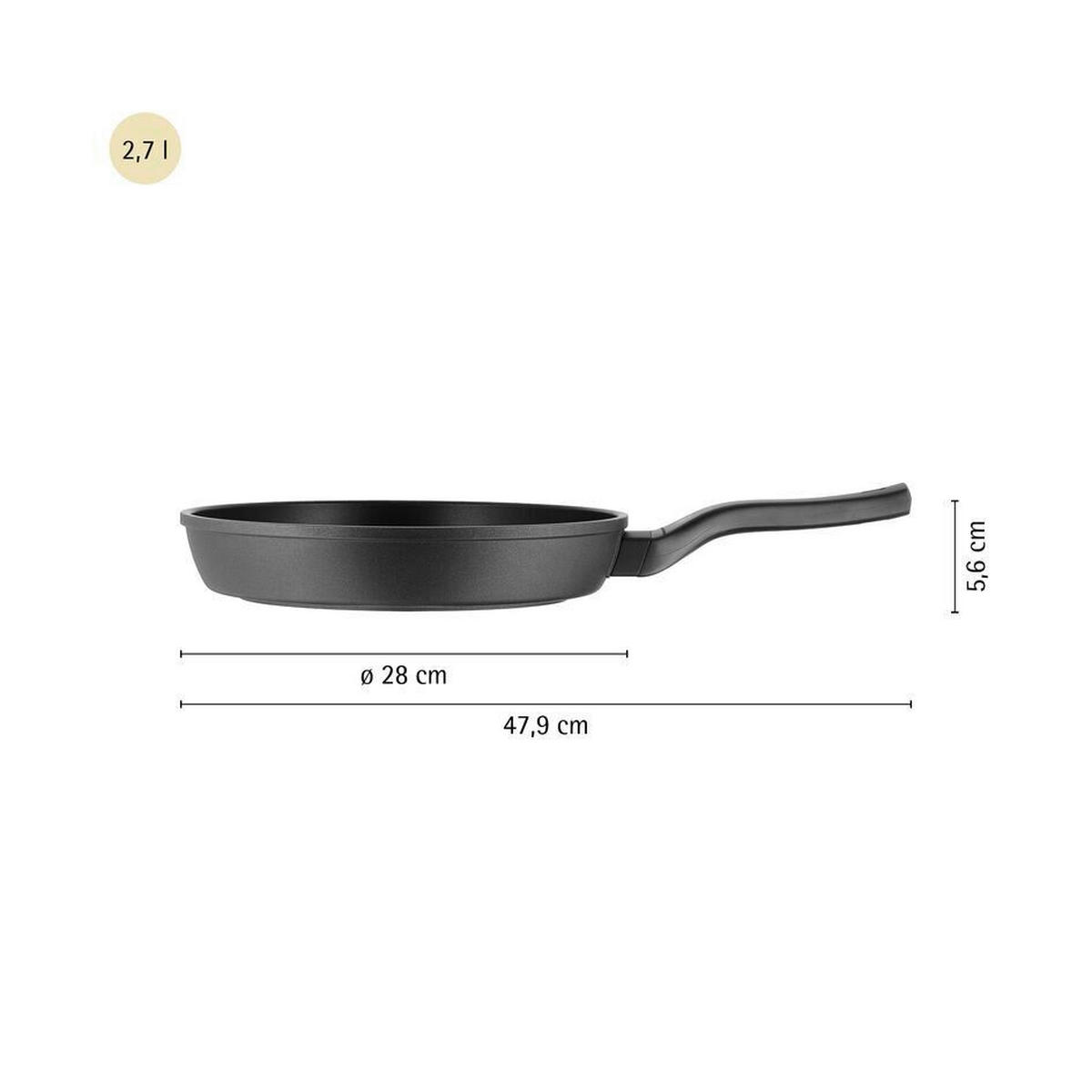 BRATPFANNE Permadur PTFE-Antihaftbeschichtung 28 cm  - Schwarz, Basics, Metall (28cm) - WMF