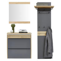 GARDEROBE 3-teilig  in 170/200/32 cm  - Eichefarben/Grau, Design, Holz/Holzwerkstoff (170/200/32cm) - Dieter Knoll