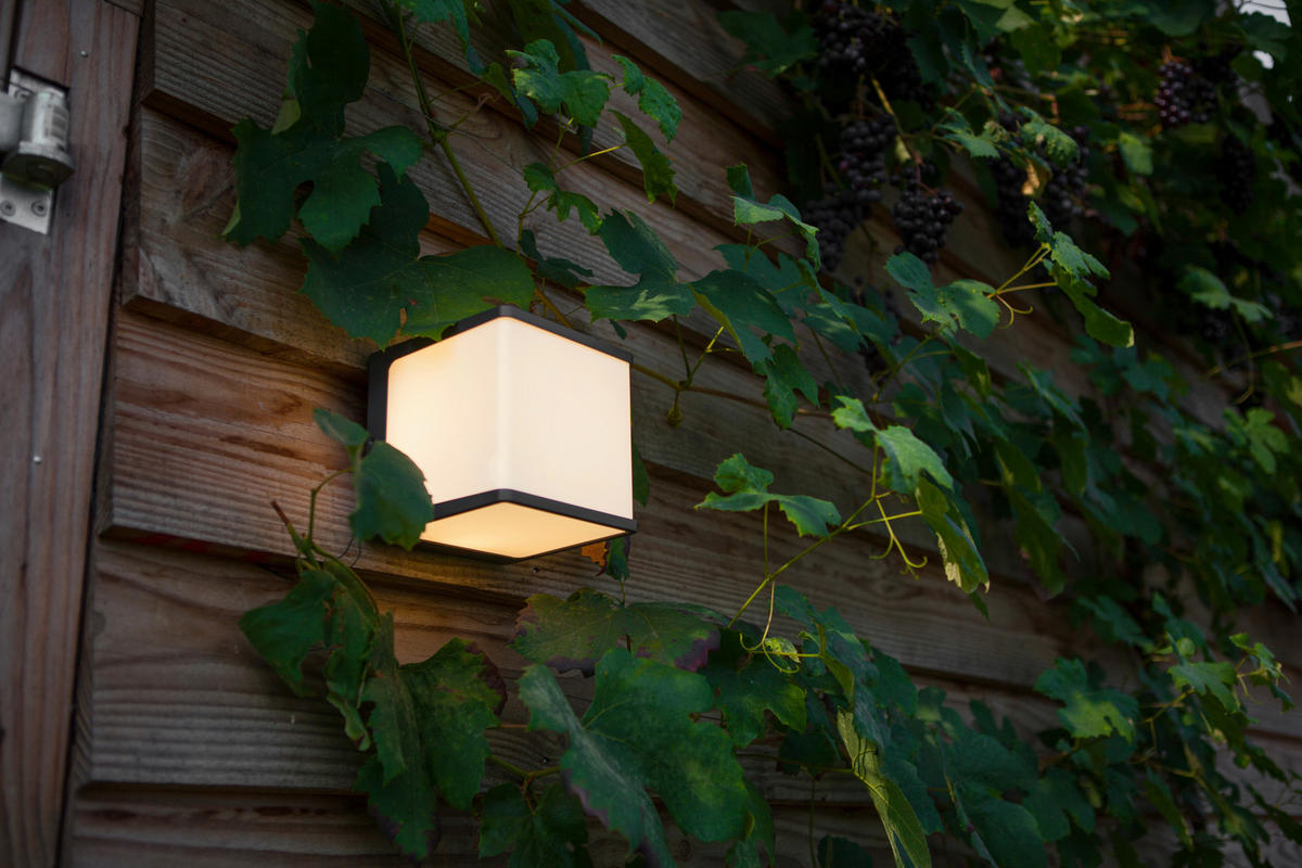 LED-AUßENLEUCHTE Doblo 15/15/15 cm   - Anthrazit/Opal, Design, Kunststoff/Metall (15/15/15cm)