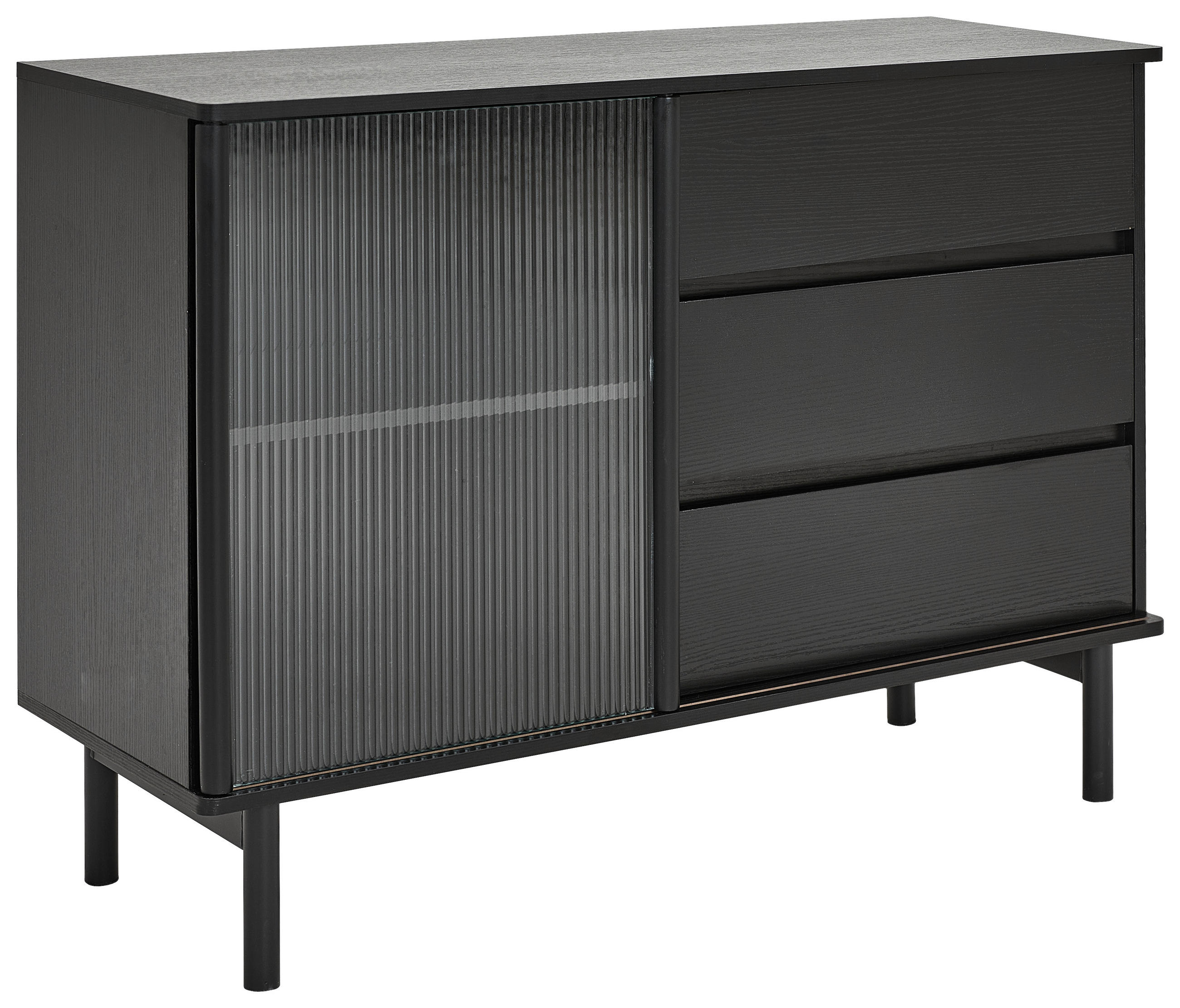 SIDEBOARD 111/79/40 cm  in Schwarz  - Klar/Schwarz, Design, Glas/Holz (111/79/40cm) - MID.YOU
