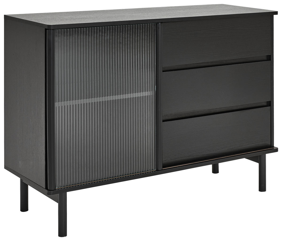 SIDEBOARD  in 111/79/40 cm  - Klar/Schwarz, Design, Glas/Holz (111/79/40cm) - MID.YOU