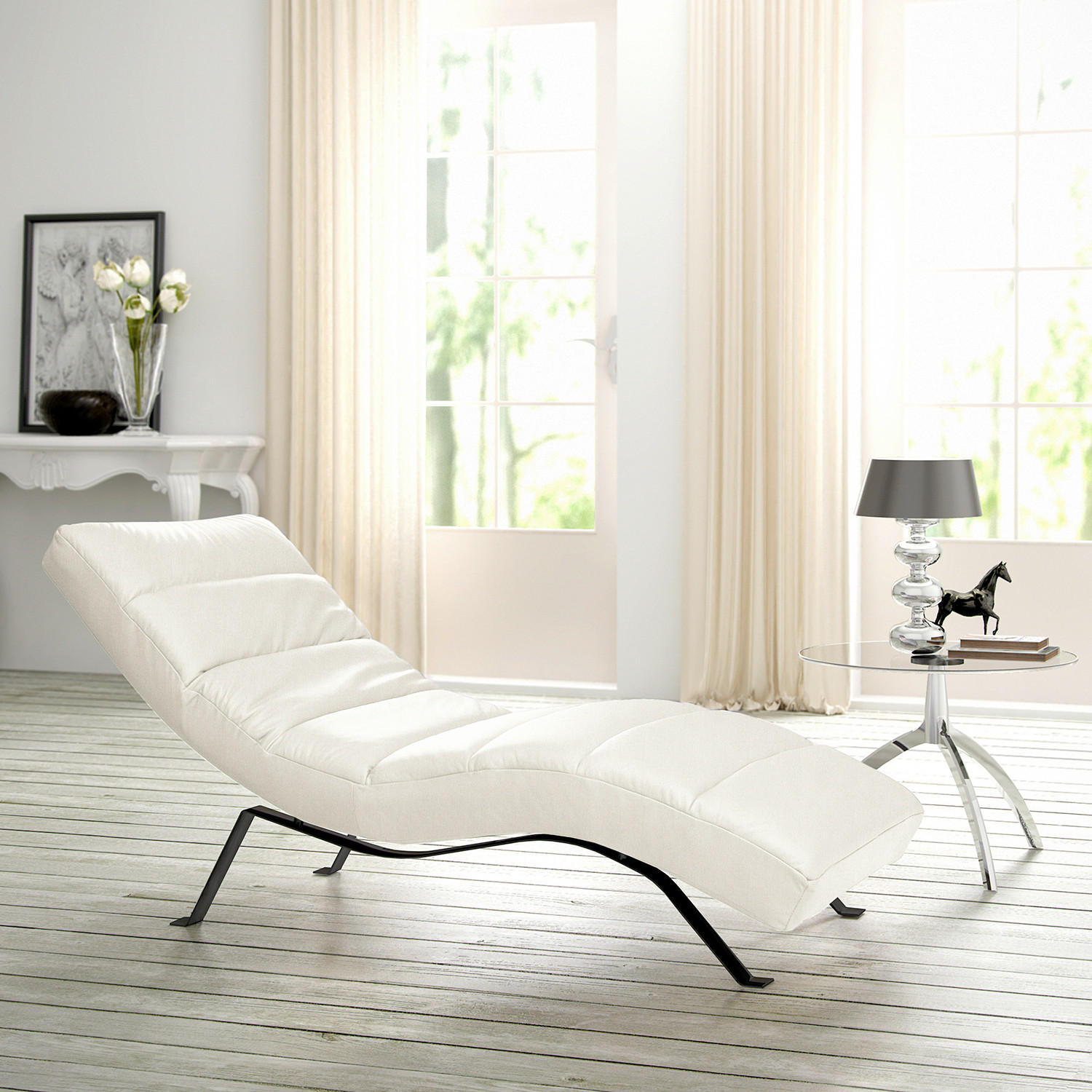 Livetastic Relaxliege Weiß 65x65-95x171 cm