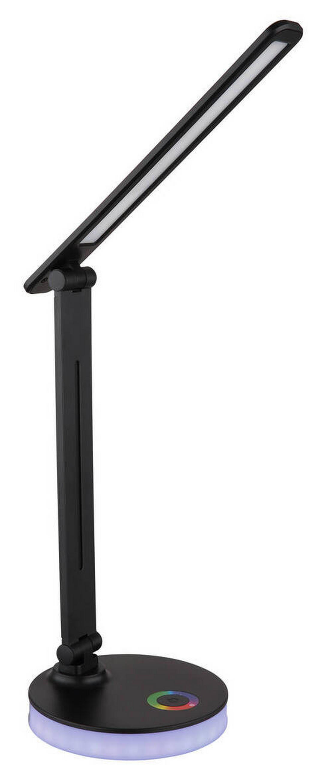 LED-SCHREIBTISCHLEUCHTE - Opal/Schwarz, Design, Kunststoff (28/15/50cm) - Globo