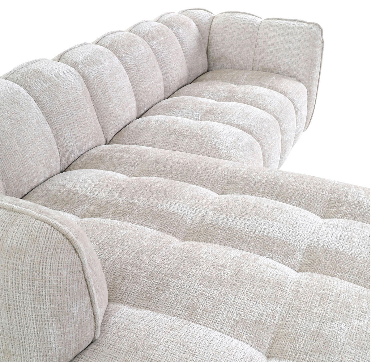 ECKSOFA in Chenille Creme  172/272 cm  - Creme/Schwarz, KONVENTIONELL, Kunststoff/Textil (172/272cm) - Carryhome