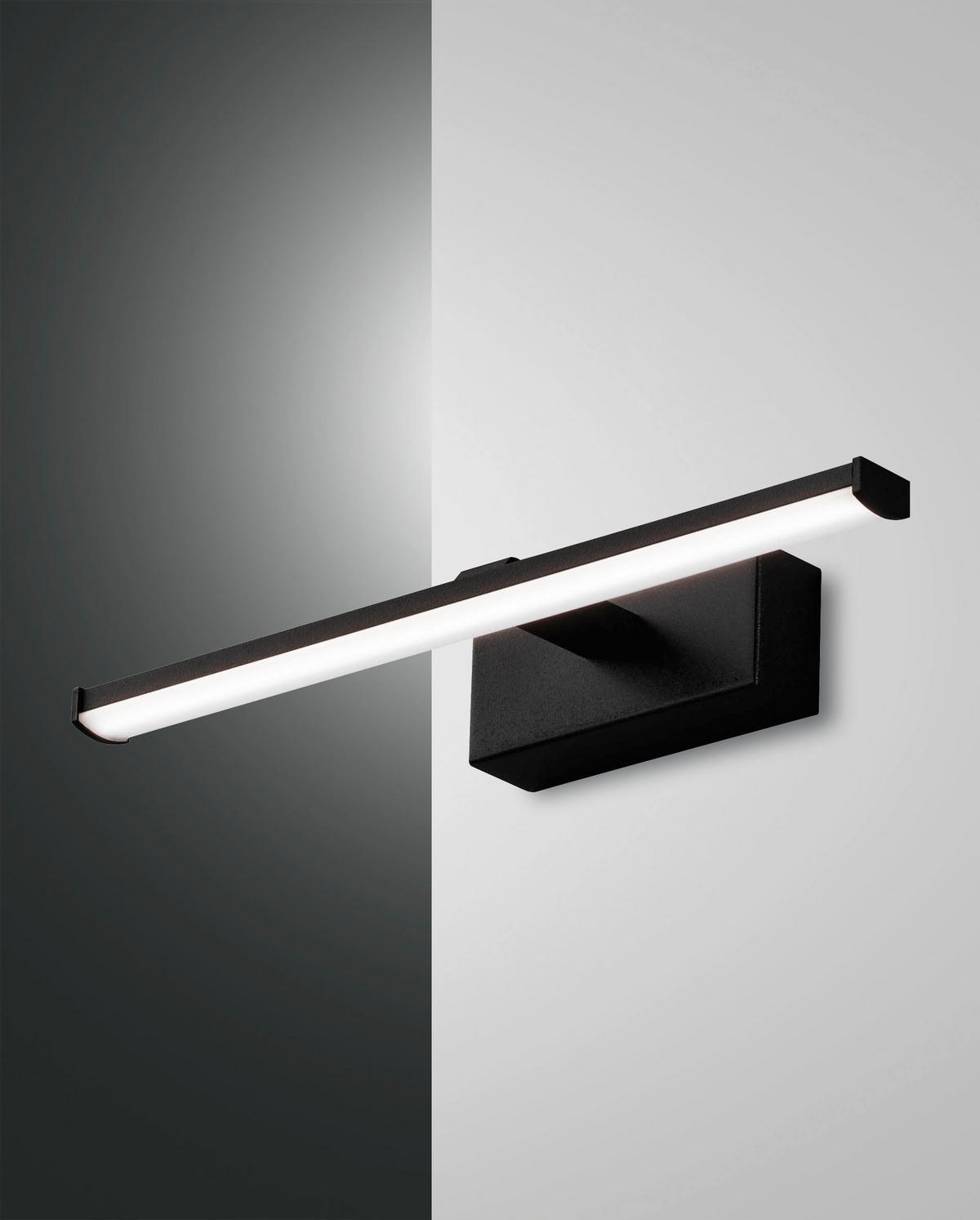 LED-WANDLEUCHTE Nala 30/9/4,5 cm   - Schwarz, Basics, Kunststoff/Metall (30/9/4,5cm) - Fabas Luce