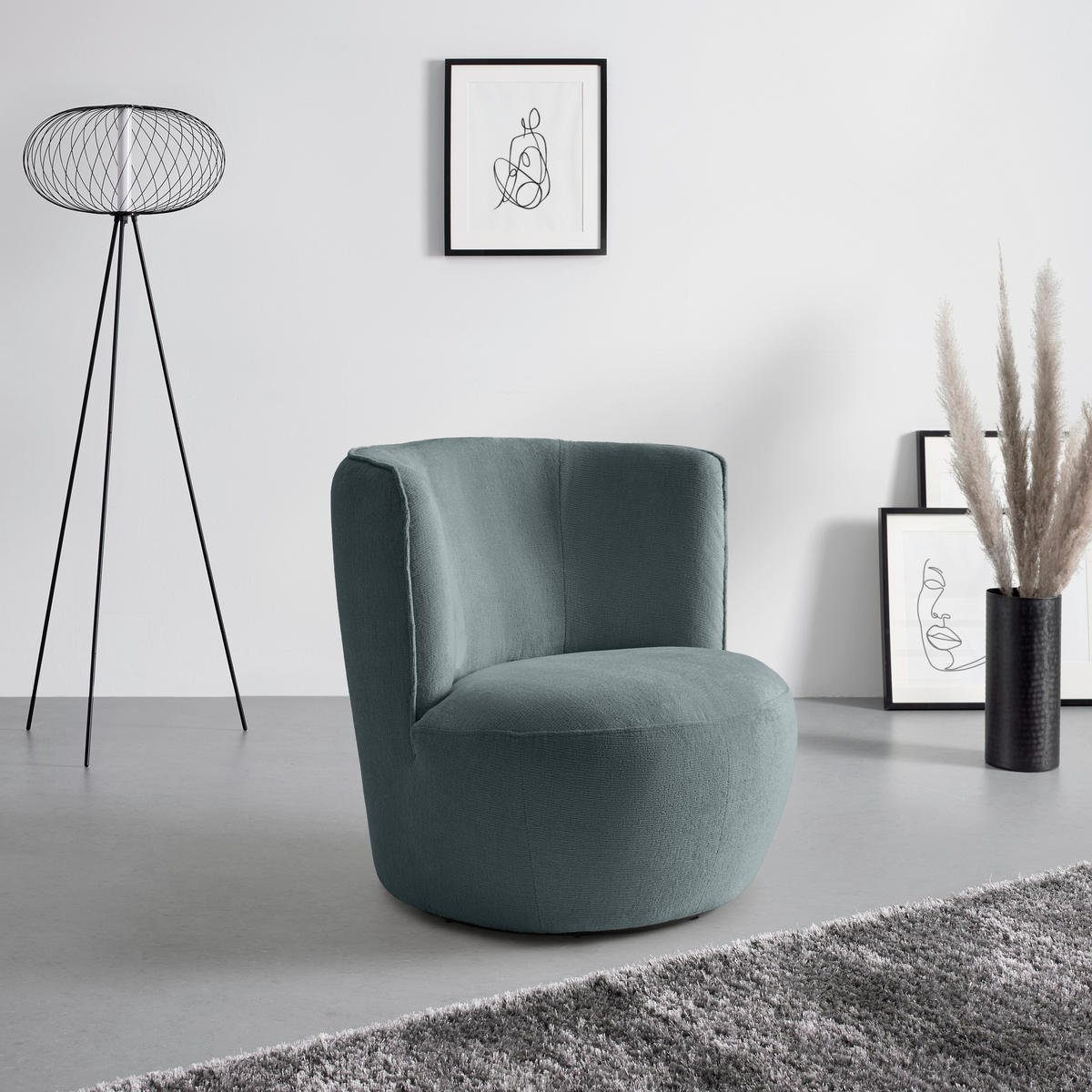 FÅTÖLJ i textil antracit  - svart/antracit, Modern, metall/textil (77/81/85cm) - MID.YOU