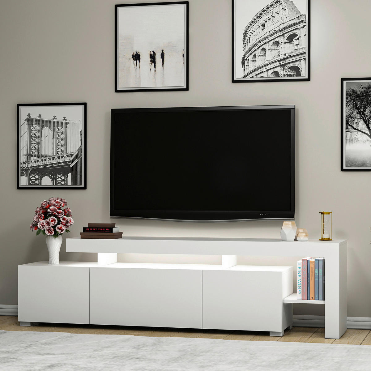 TV-ELEMENT - Weiss, Modern, Holzwerkstoff (192/53/37cm) - MID.YOU