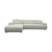 ECKSOFA  Flachgewebe Silberfarben  - Silberfarben/Schwarz, Konventionell, Kunststoff/Textil (184/294cm) - Hom`in