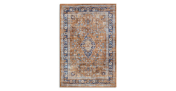 VINTAGE-TEPPICH 120/160/160 cm Asya Dunkelblau, Kupferfarben  - Dunkelblau/Kupferfarben, Design, Kunststoff/Textil (120/160/160cm) - Novel