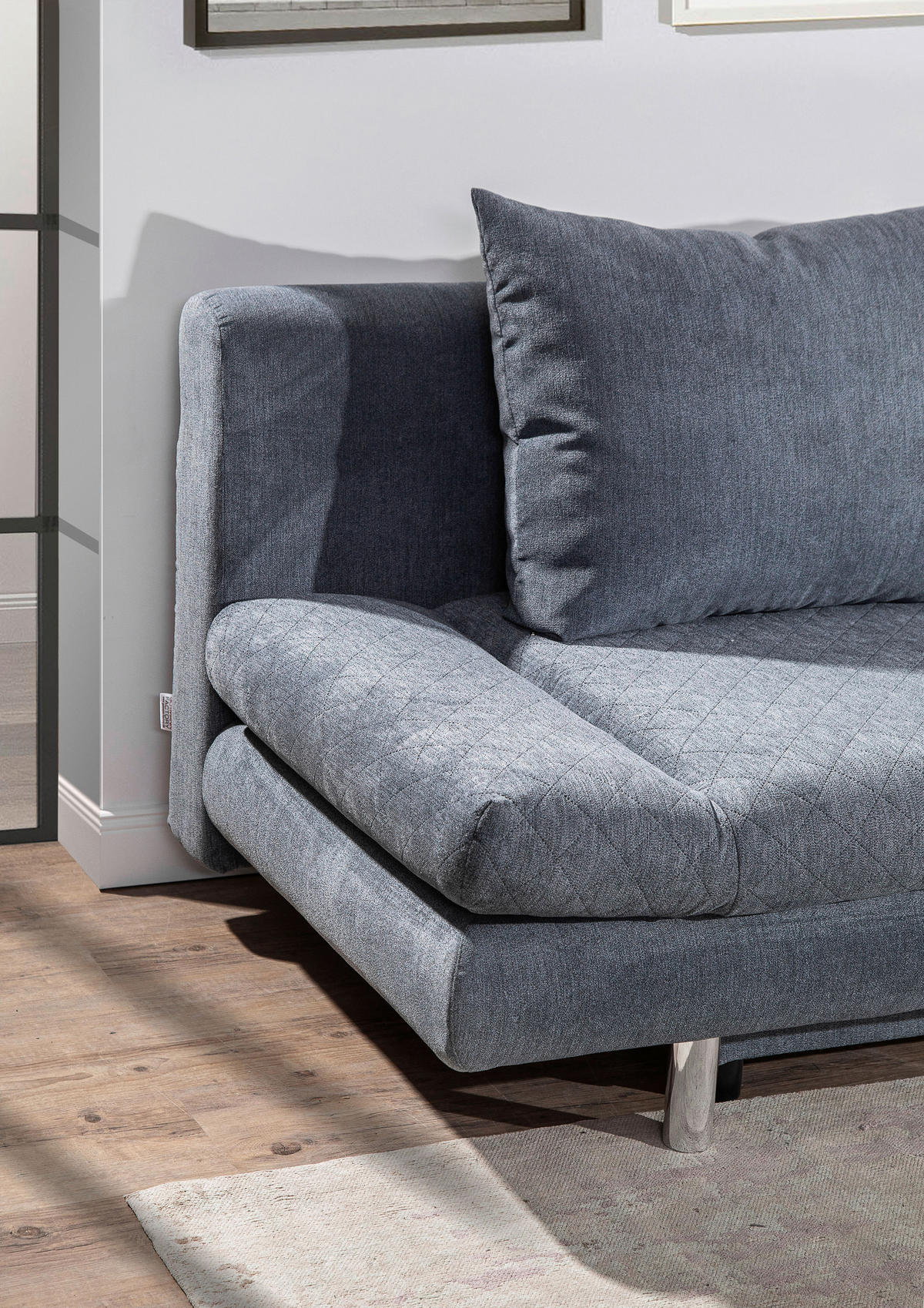 SCHLAFSOFA Armteil verstellbar Sorini  mit Typenauswahl, Stoffauswahl, Rücken echt Mikrofaser Anthrazit  - Chromfarben/Anthrazit, Design, Textil (194/73/91cm) - Xora