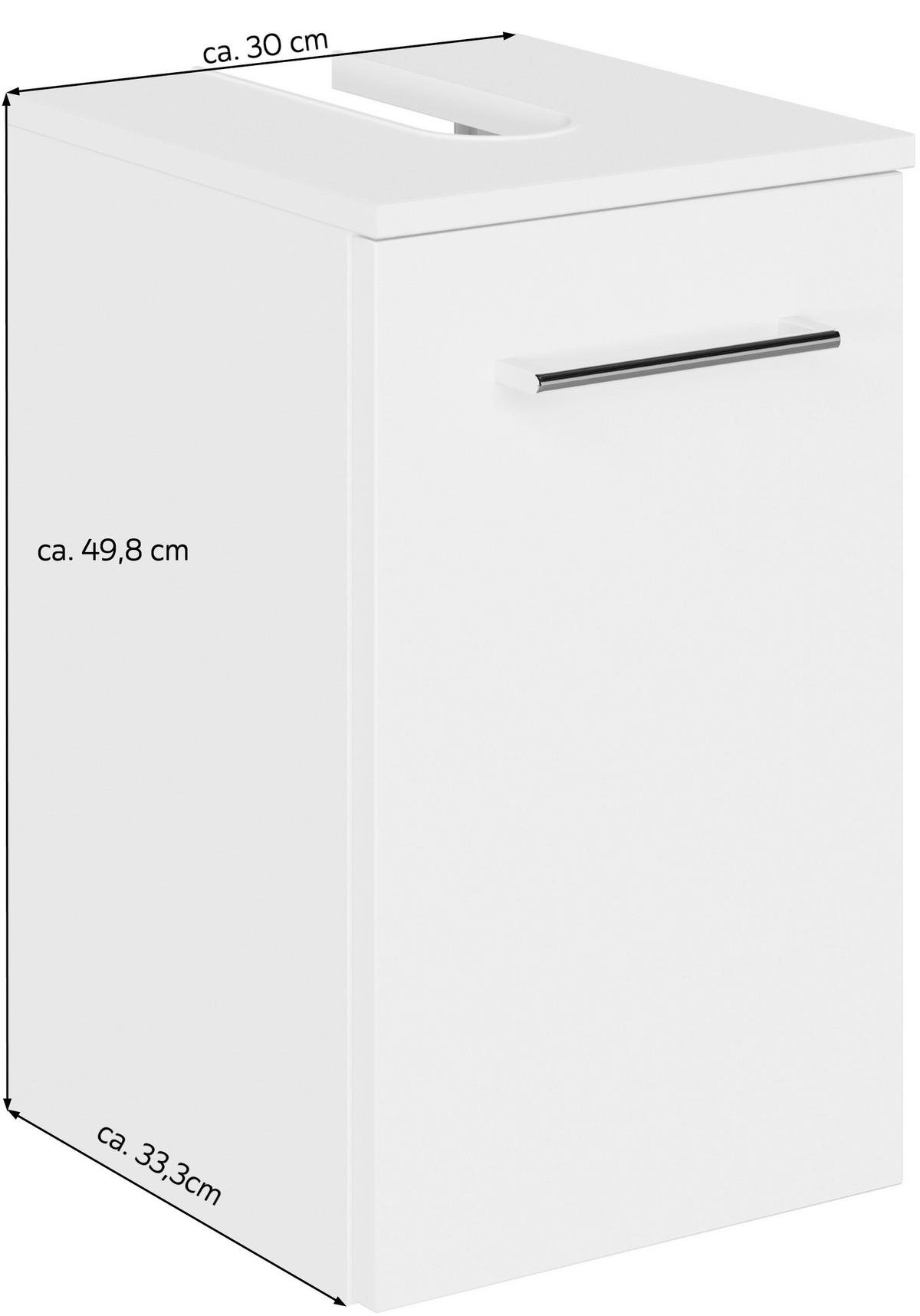 WASCHBECKENUNTERSCHRANK 30/49,8/33,3 cm  - Eiche dunkel/Chromfarben, KONVENTIONELL, Holzwerkstoff/Metall (30/49,8/33,3cm) - Sadena