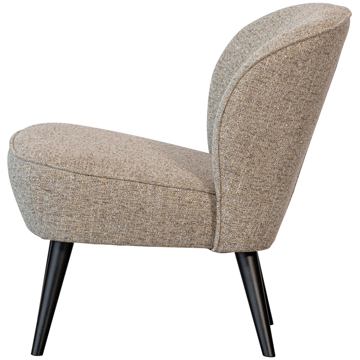 SESSEL in Webstoff Naturfarben  - Schwarz/Naturfarben, Design, Holz/Textil (59/71/70cm) - Livetastic