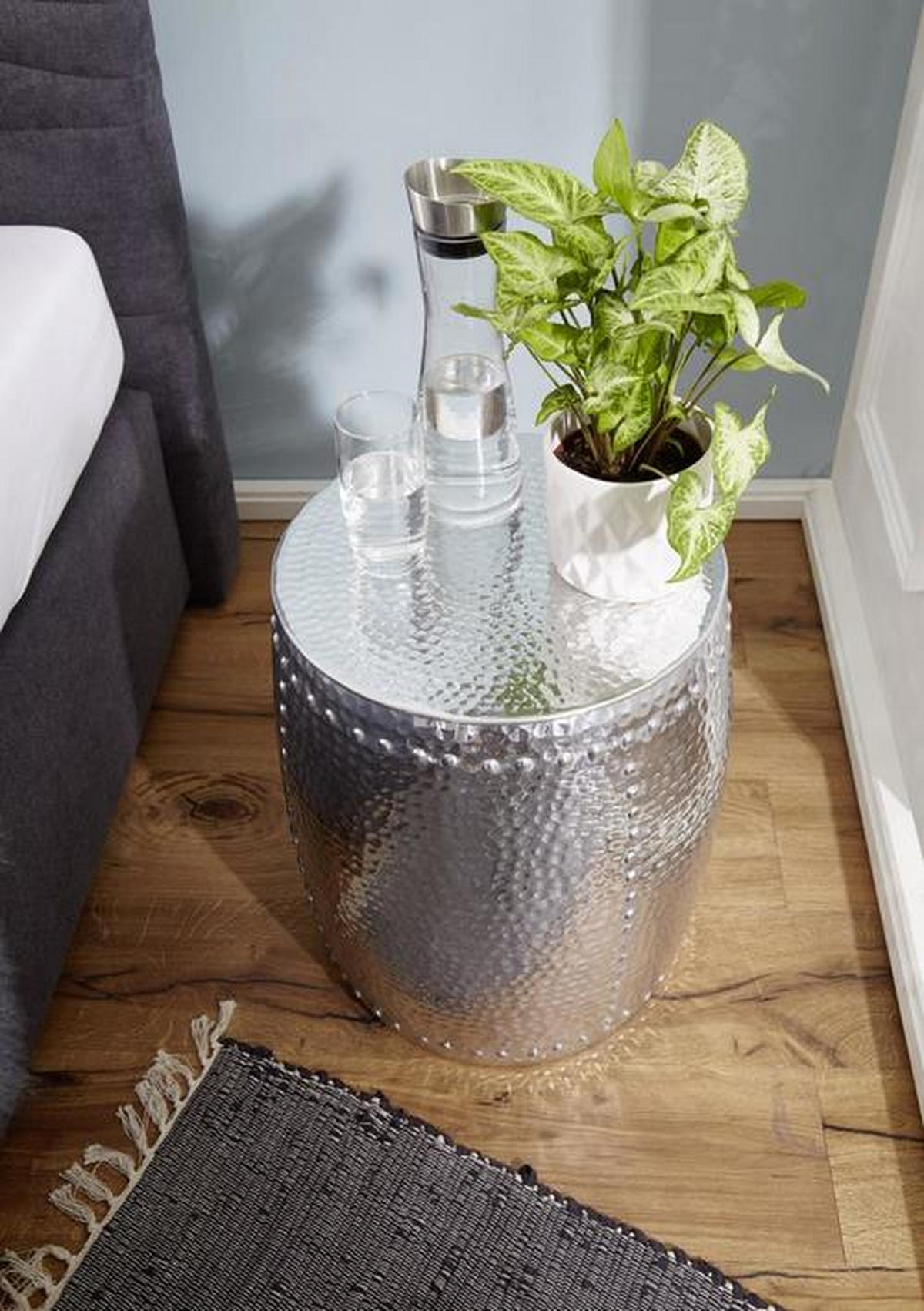 BEISTELLTISCH in Metall  - Silberfarben, Lifestyle, Metall (39/49cm) - MID.YOU