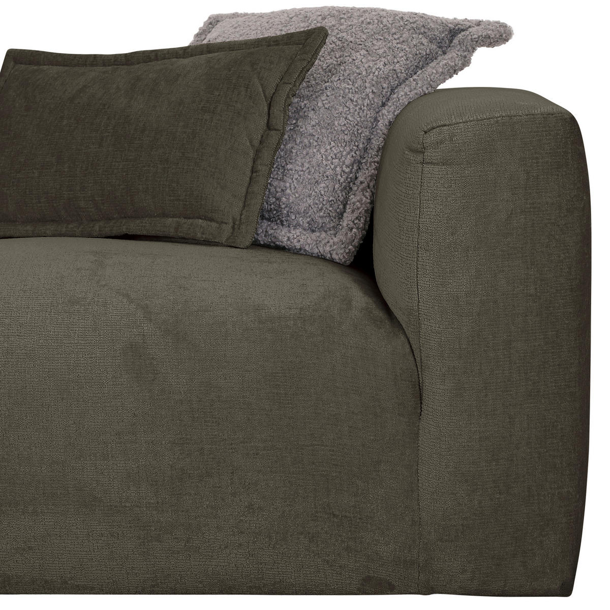 ECKSOFA in Chenille Dunkelgrau  - Dunkelgrau/Schwarz, Design, Kunststoff/Textil (175/280cm) - Landscape