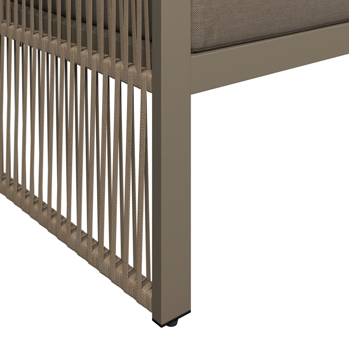 LOUNGESOFA  - Beige/Schwarz, MODERN, Holz/Metall (190/73/76cm) - Ambia Garden