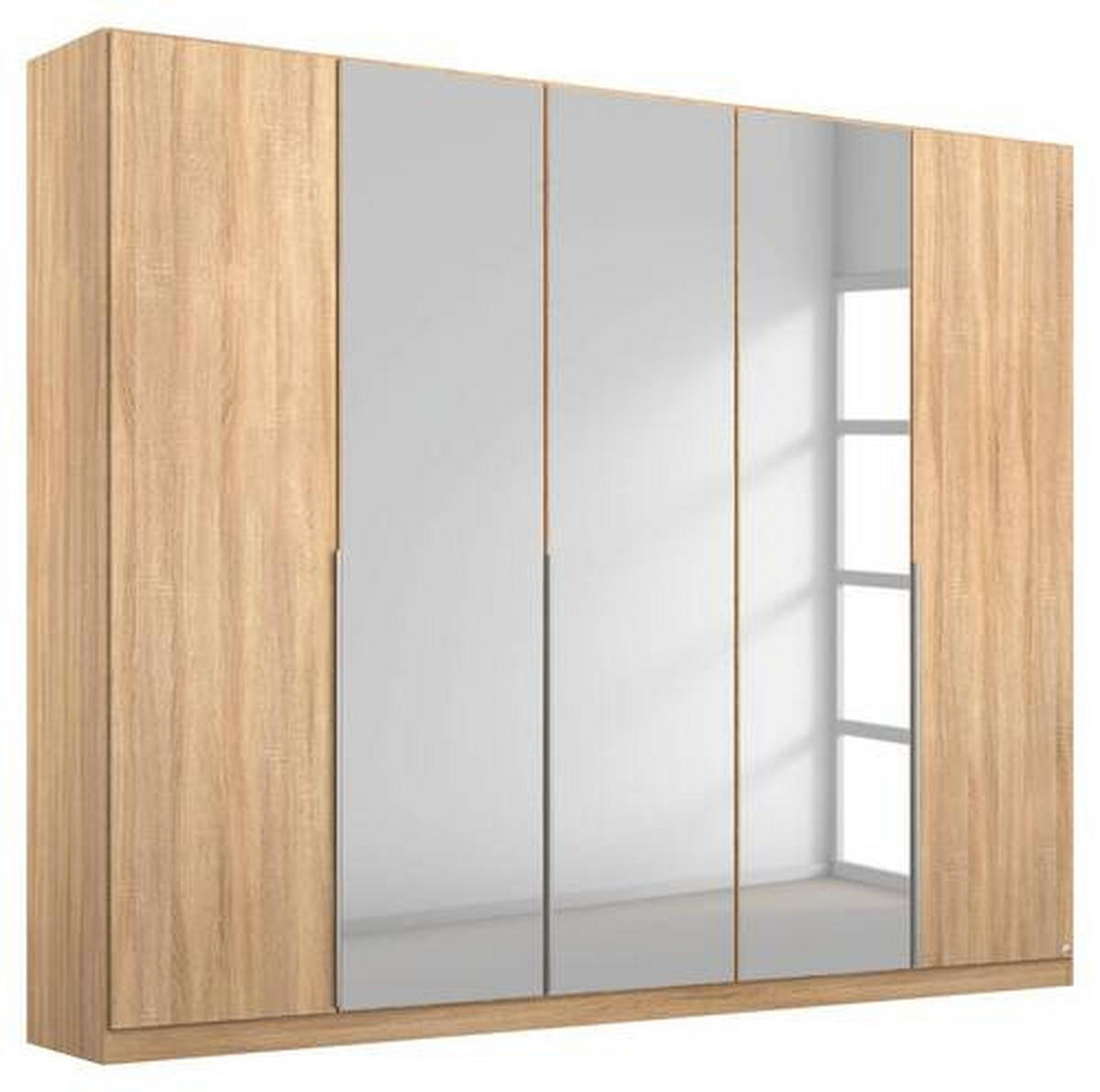 DREHTÜRENSCHRANK in Sonoma Eiche  - Alufarben/Sonoma Eiche, Modern, Holzwerkstoff (226/229/54cm) - Rauch Möbel