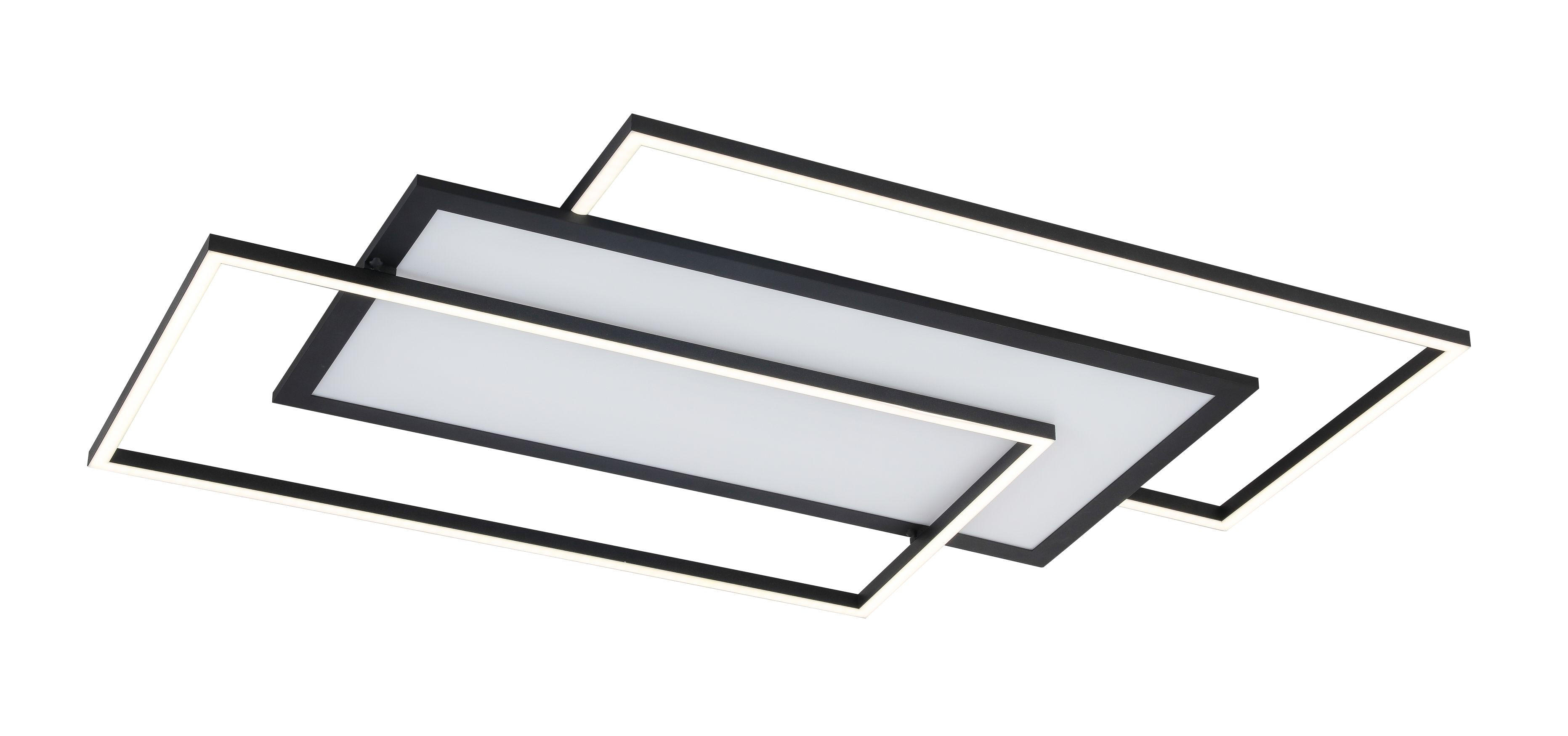STROPNA LED-SVETILKA - črna, Design, kovina/umetna masa (80/50/6cm) - Novel