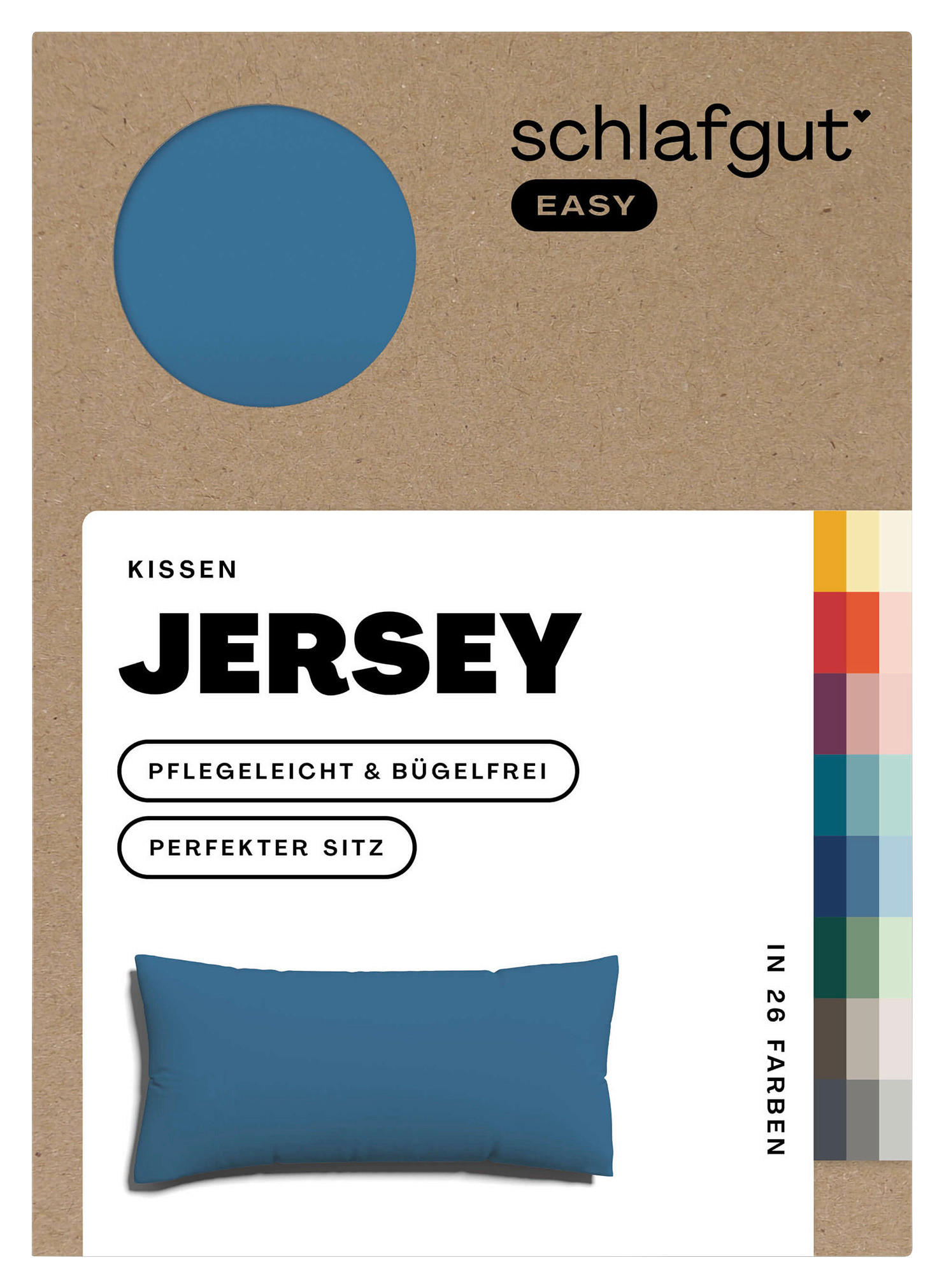 KOPFPOLSTERBEZUG EASY JERSEY 40/80 cm  - Blau, Basics, Textil (40/80cm) - Schlafgut