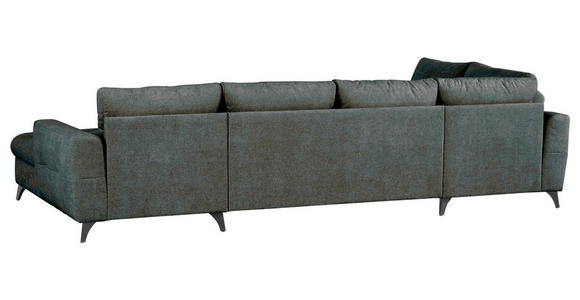 WOHNLANDSCHAFT Grau Chenille  - Schwarz/Grau, KONVENTIONELL, Textil/Metall (188/340/160cm) - Xora