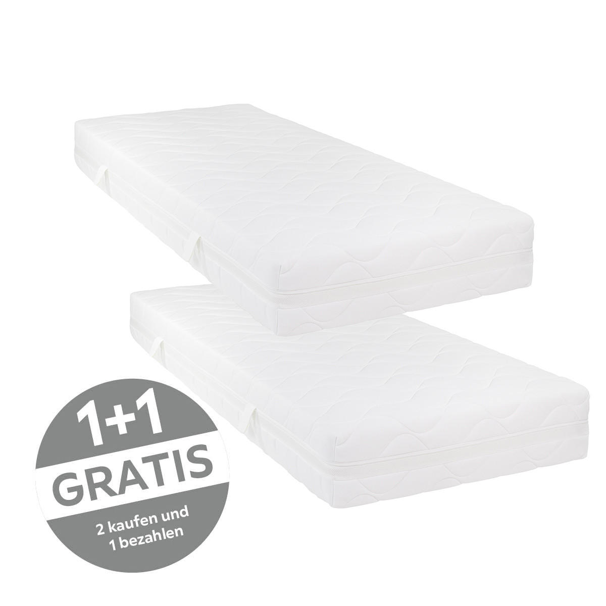 WENDEMATRATZE PHB PREMIUM 2in1 H2/H3 80/200 cm Höhe ca. 23 cm 7 -Zonen - Weiß, MODERN, Textil (80/200cm) - Livetastic
