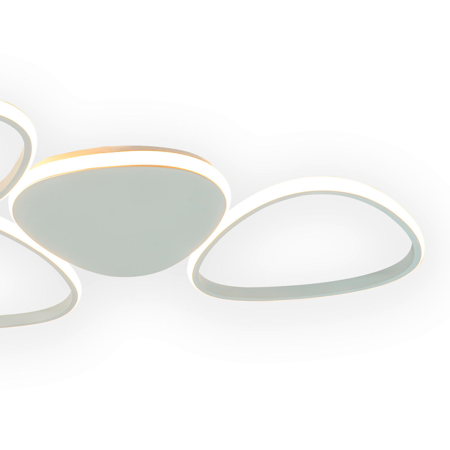 STROPNÍ LED SVÍTIDLO, 92/52/4 cm - vysoce lesklá bílá, Design, kov (92/52/4cm)