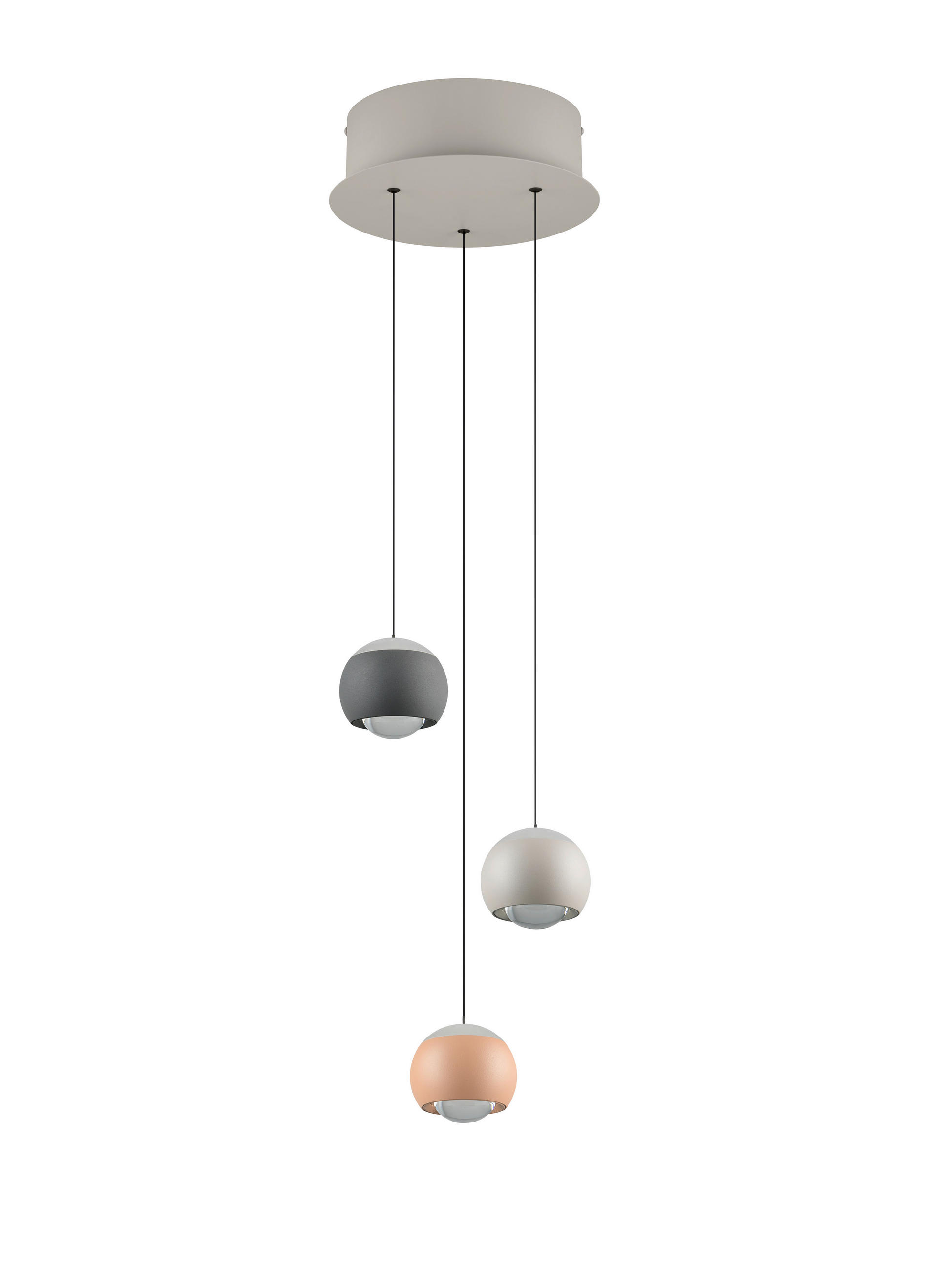 PENDELLEUCHTE Cannon 25/195 cm   - Anthrazit/Orange, Design, Metall (25/195cm) - Musterring