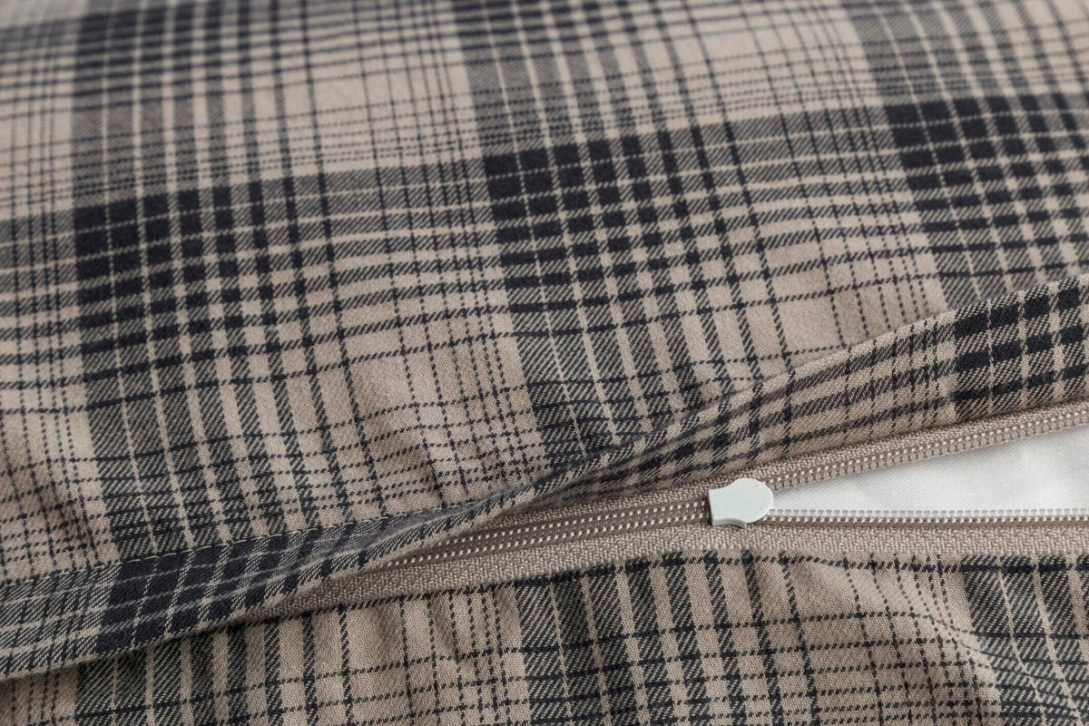 BETTWÄSCHE Soft Checks Flanell 200/200 cm  - Taupe, KONVENTIONELL, Textil (200/200cm) - Joop!