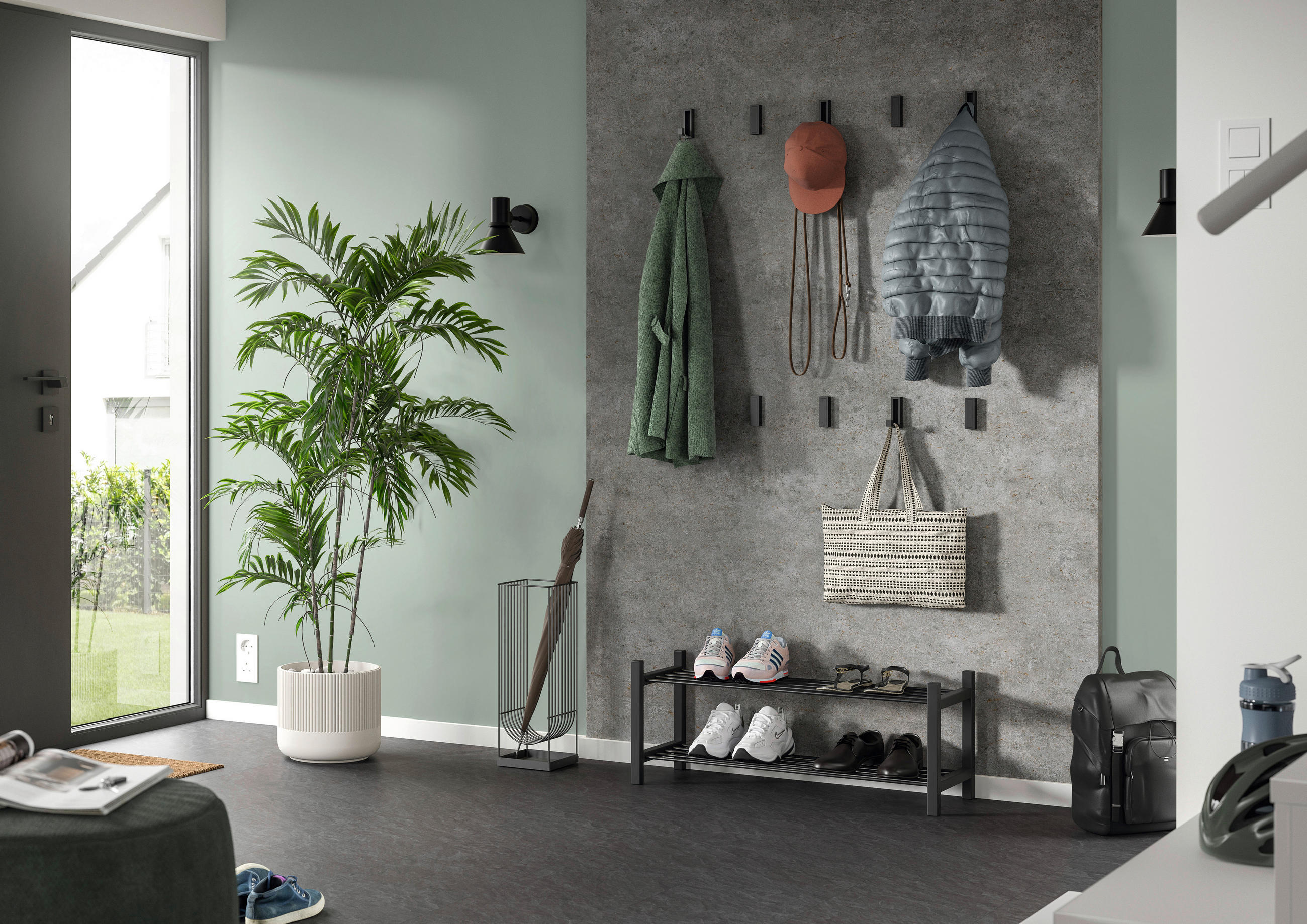 DECOWALL ROVIGO BETON 3 Stück  - Grau, KONVENTIONELL, Holzwerkstoff (125/66/1.2cm) - Egger Holzwerkstoffe