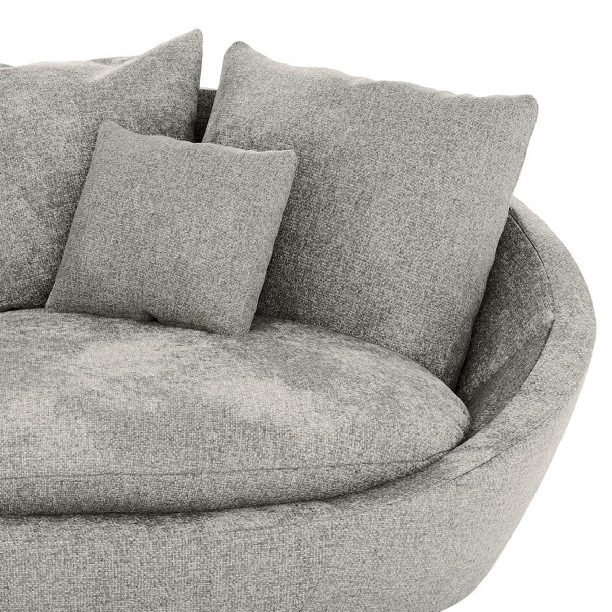 BIGSOFA in Chenille Dunkelgrau  - Dunkelgrau/Schwarz, Modern, Kunststoff/Textil (237/87/131cm) - Trendmanufaktur