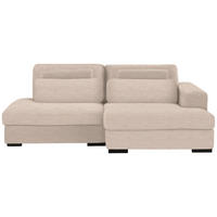 ECKSOFA in Cord, Velours Beige  - Beige/Schwarz, Design, Kunststoff/Textil (223/158cm) - Lomoco