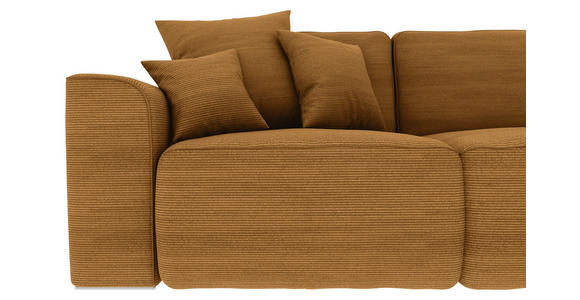 ECKSOFA Rostfarben Cord  - Chromfarben/Rostfarben, KONVENTIONELL, Kunststoff/Textil (293/195cm) - Carryhome