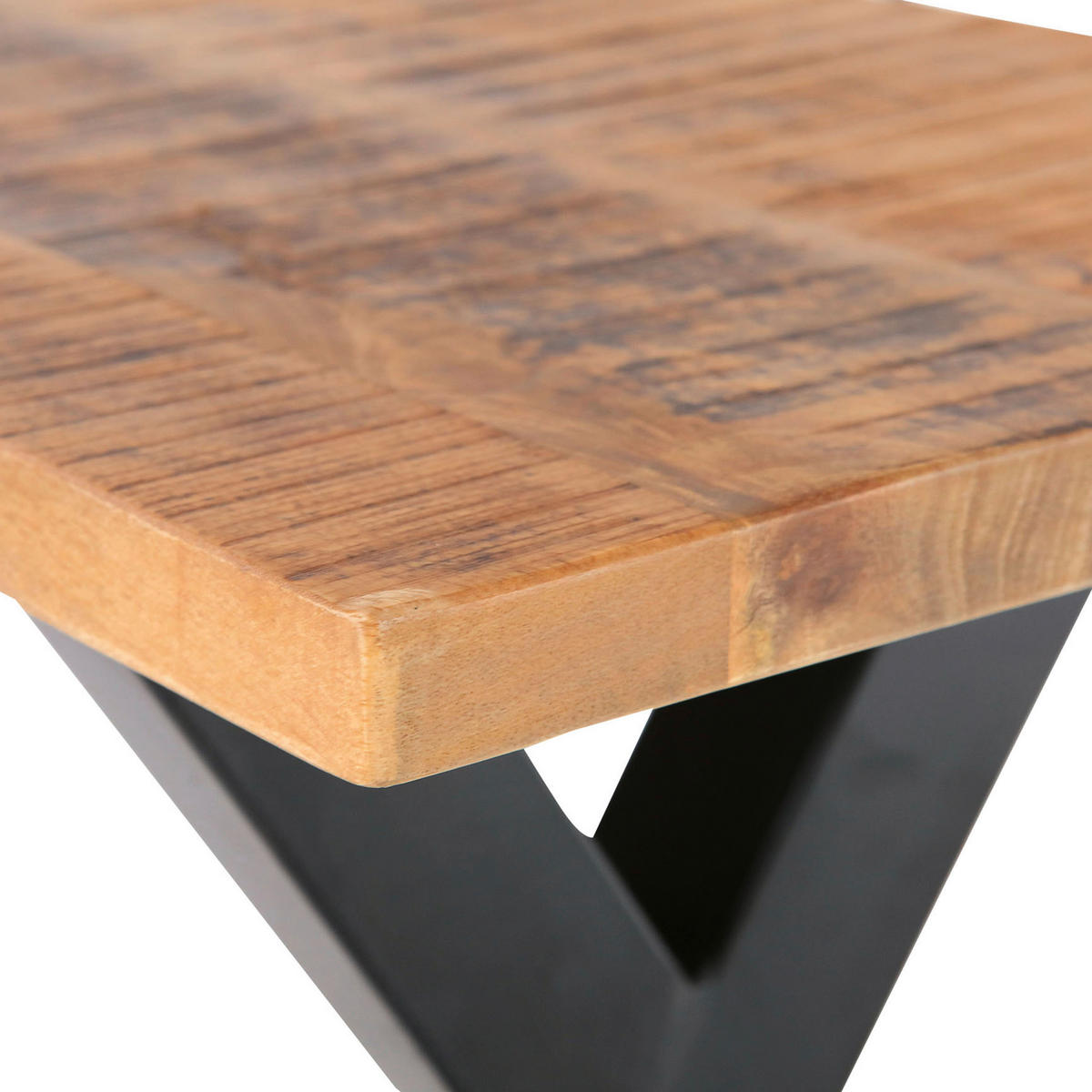 SITZBANK 160/45/40 cm Naturfarben Mangoholz massiv Metall  - Schwarz/Naturfarben, LIFESTYLE, Holz/Metall (160/45/40cm) - Landscape