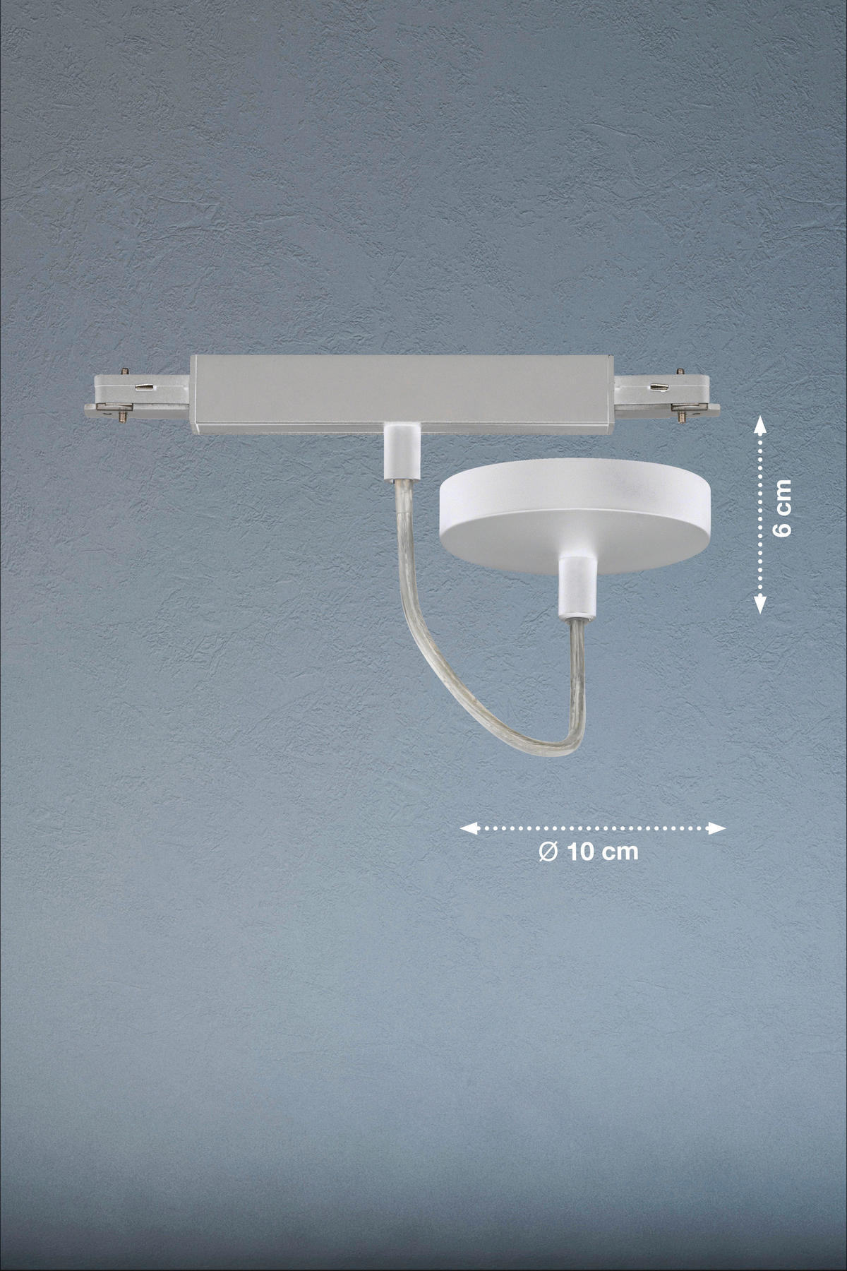 SCHIENENSYSTEM-EINSPEISER m6 HV Track 6 10/13/10/2,2/6/2,2 cm  - Nickelfarben, Basics, Metall (10/13/10/2,2/6/2,2cm) - Fischer & Honsel