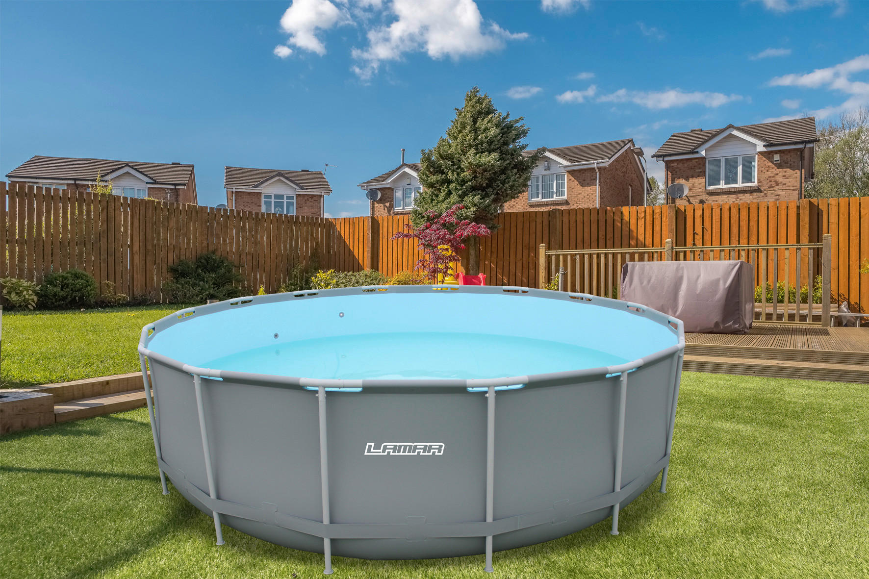 POOLSET 122 LAMAR  - KONVENTIONELL, Kunststoff/Metall (488/122cm) - Atrigo